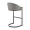 Armen Living Atherik Bar Stool in Black Metal with Gray Faux Leather 840254335820 - alternate 8